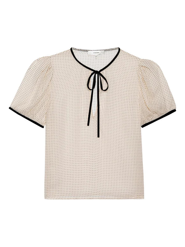 Frame Tie Puff Sleeve Blouse