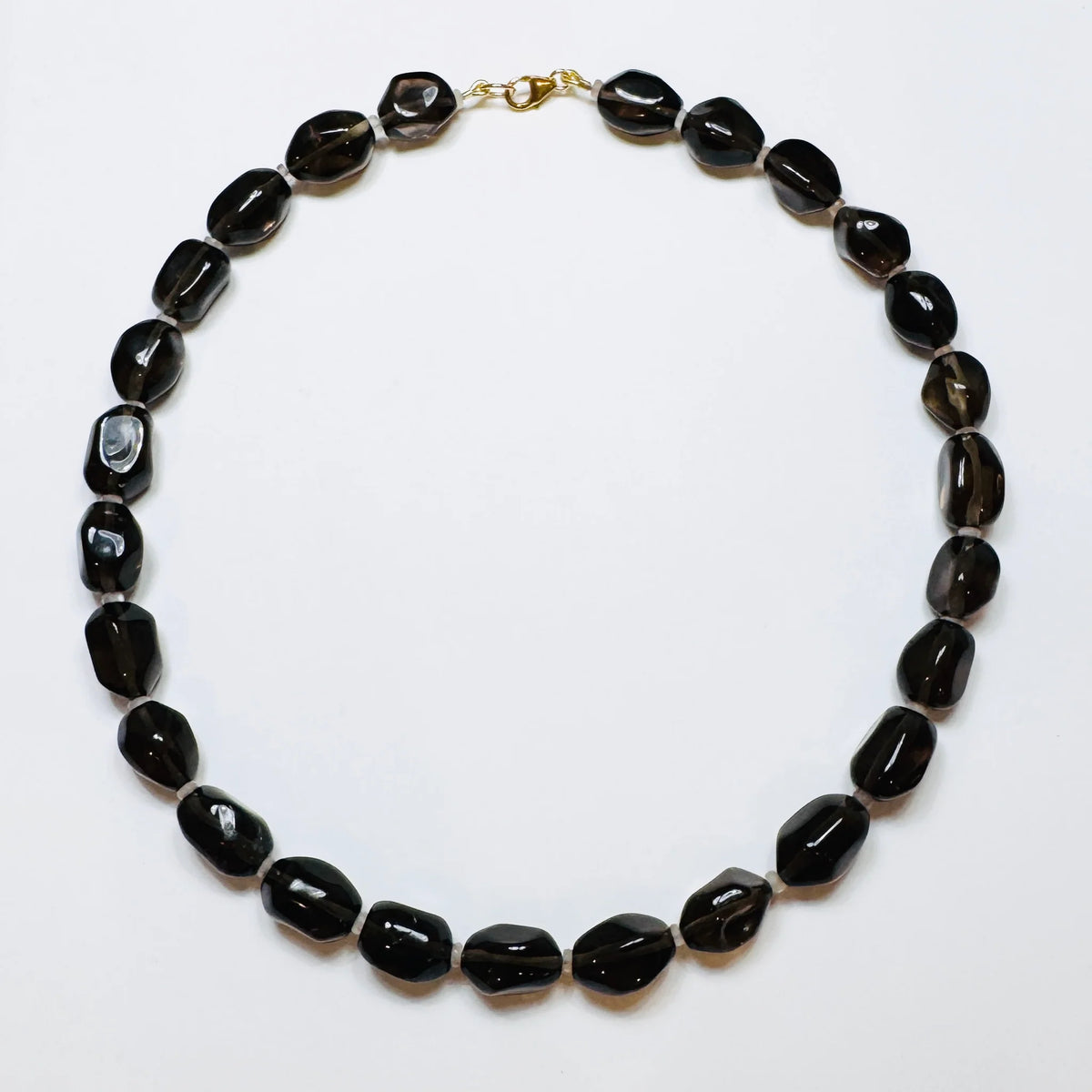 Theodosia Smokey Quartz Smooth Nugget Necklace