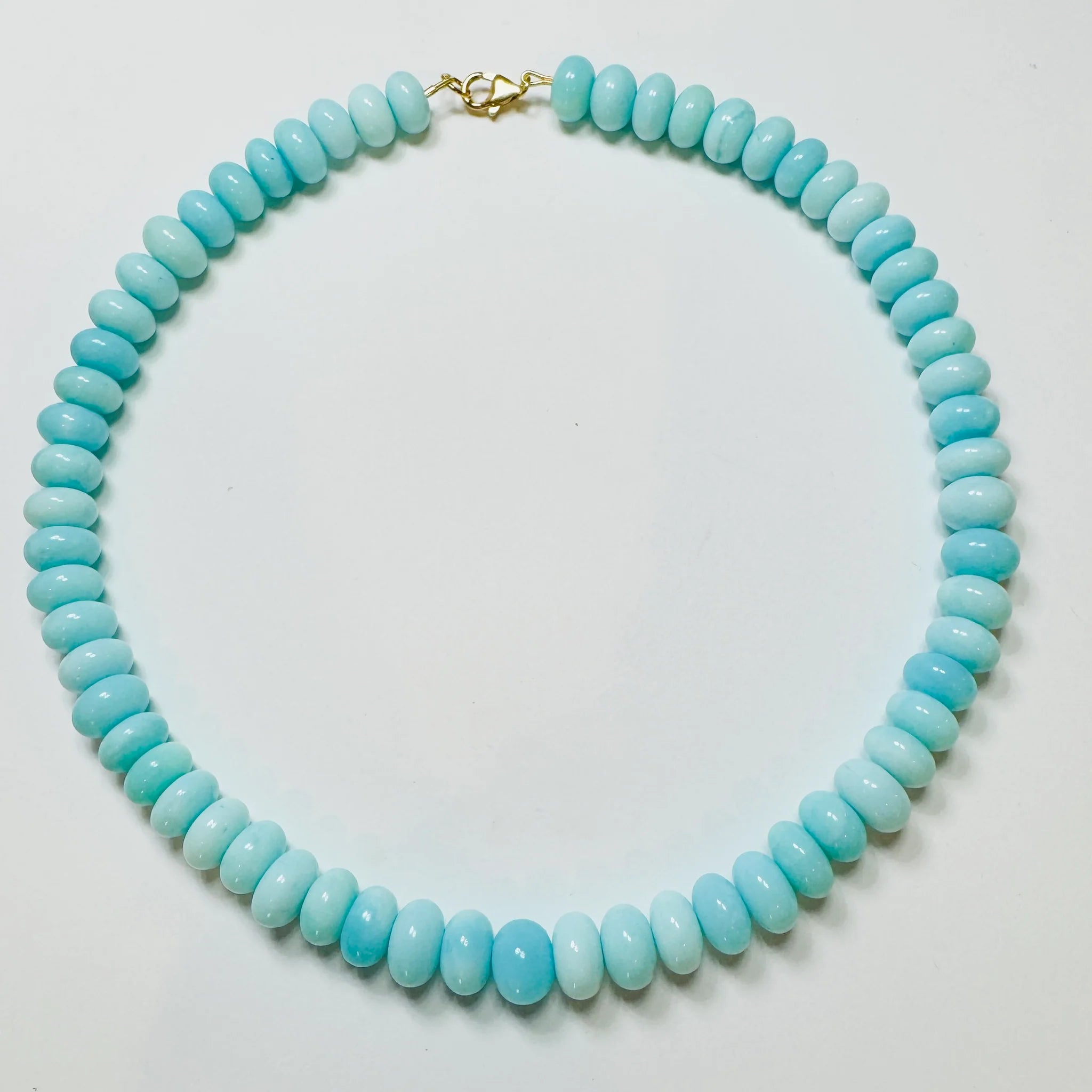 Theodosia Smooth Aqua Opal Candy Necklace