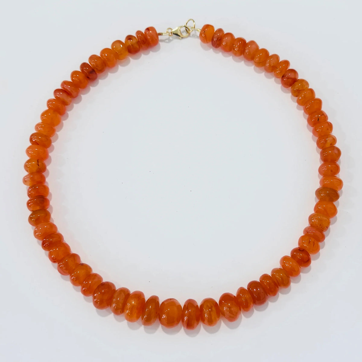 Theodosia Smooth Carnelian Candy Necklace