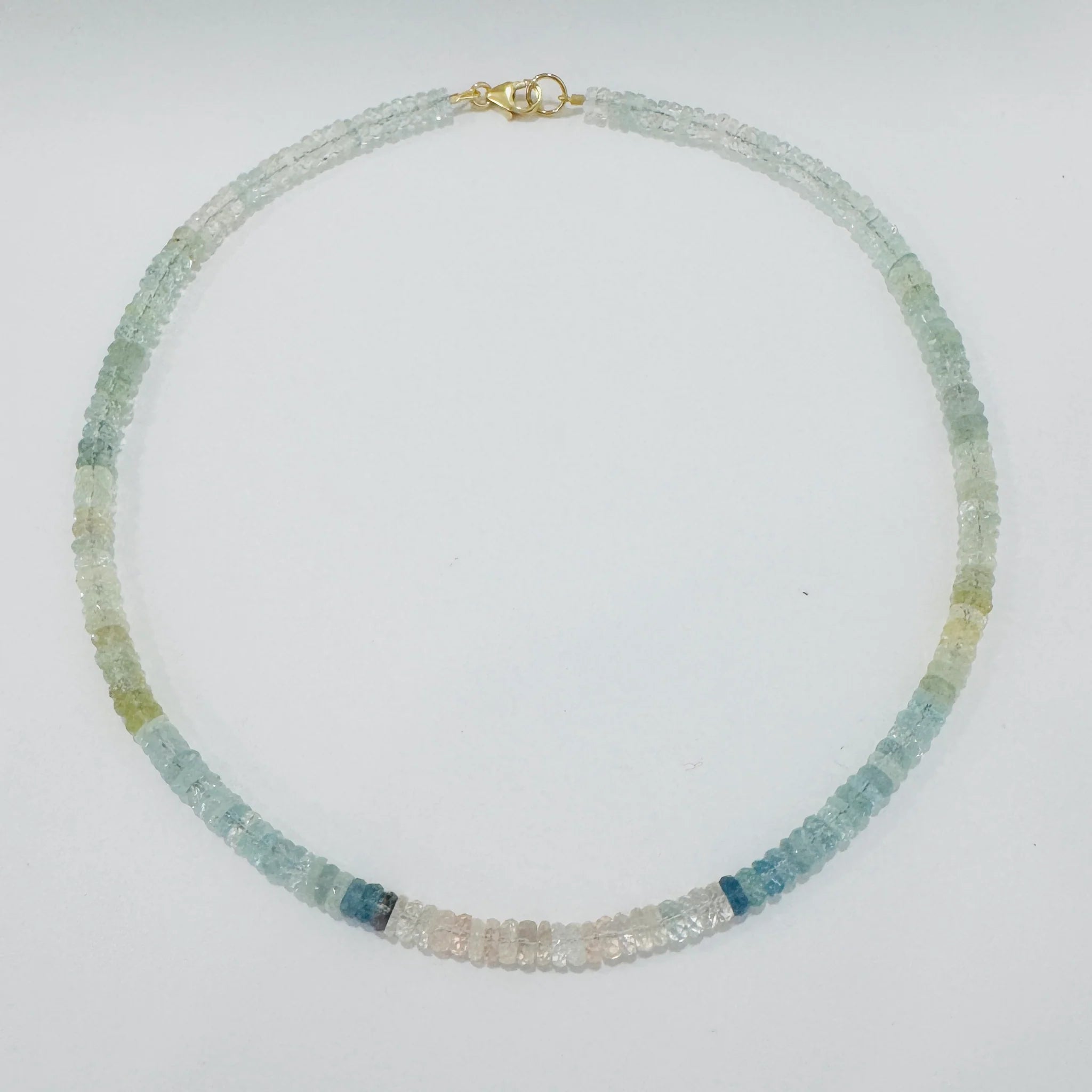 Theodosia Seaglass Aquamarine Heishi Necklace