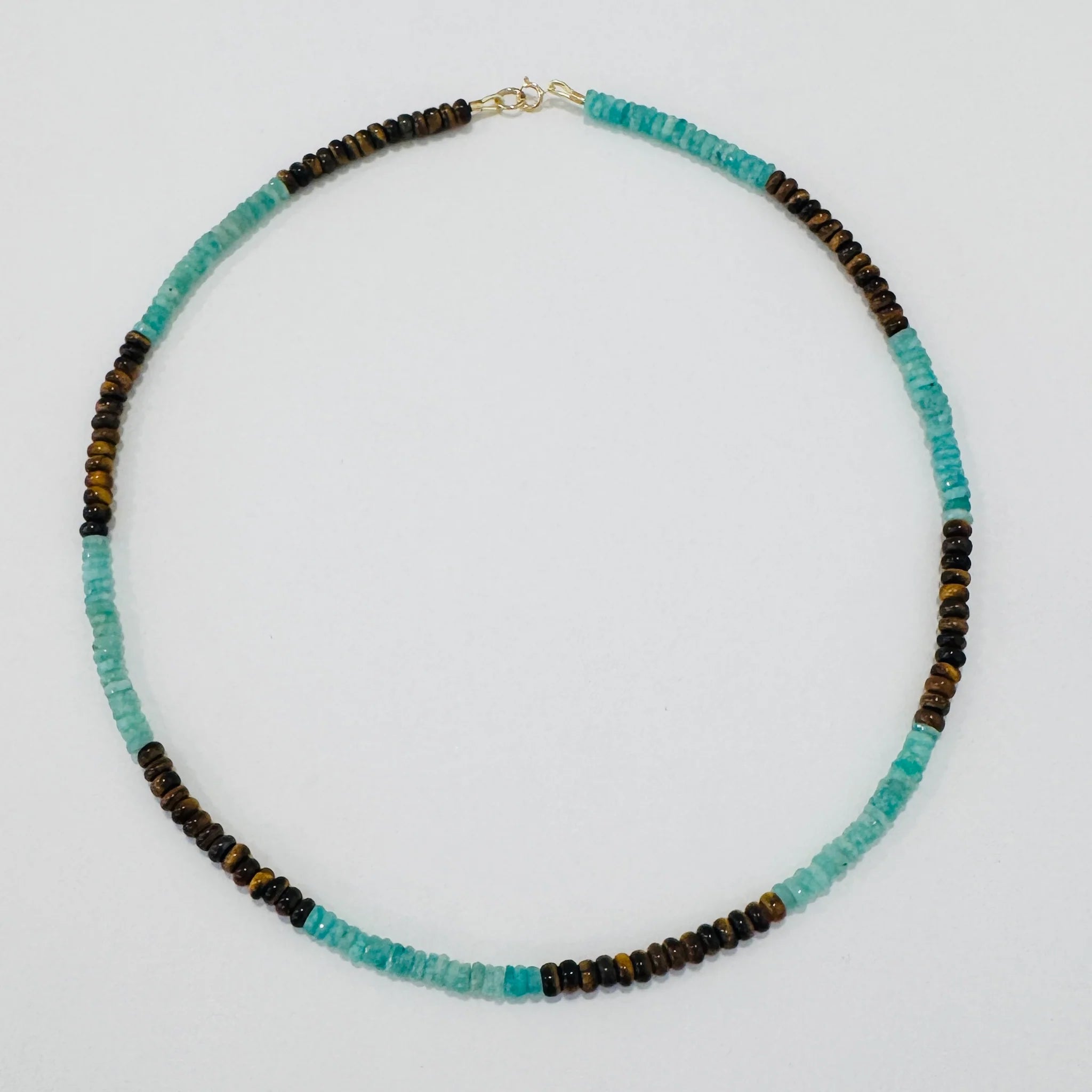 Theodosia Amazonite & Tigers Eye Color Block Necklace
