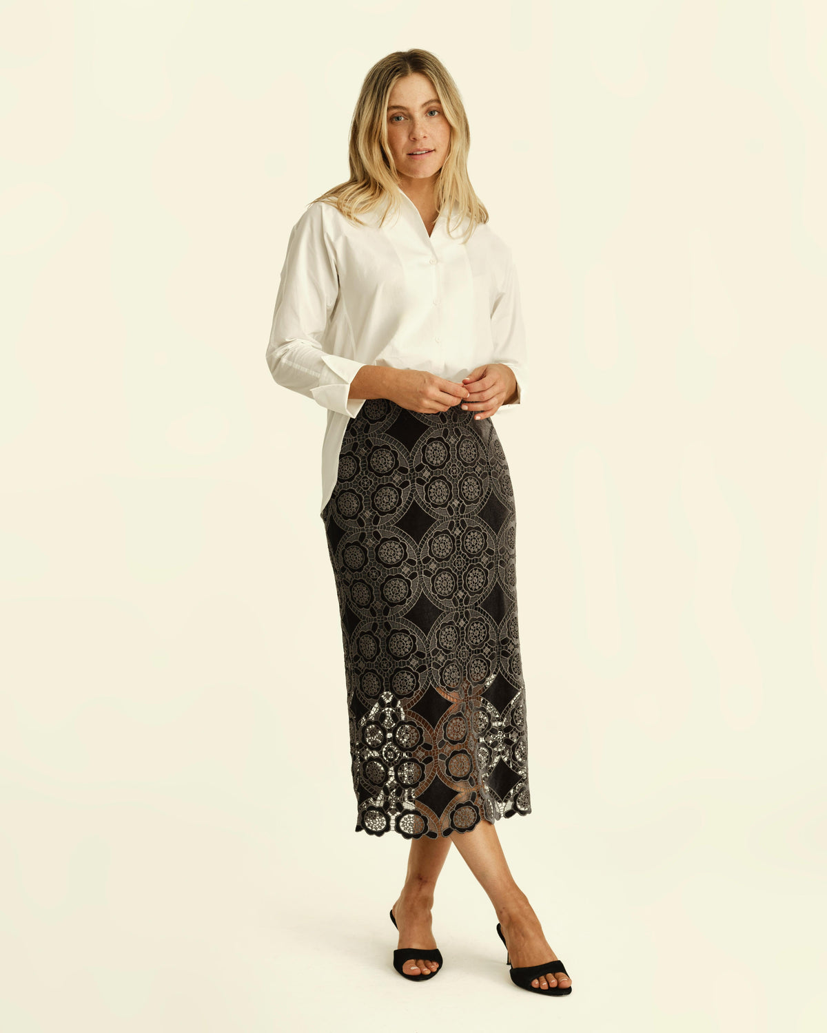 Betsey Button Down-Optic White