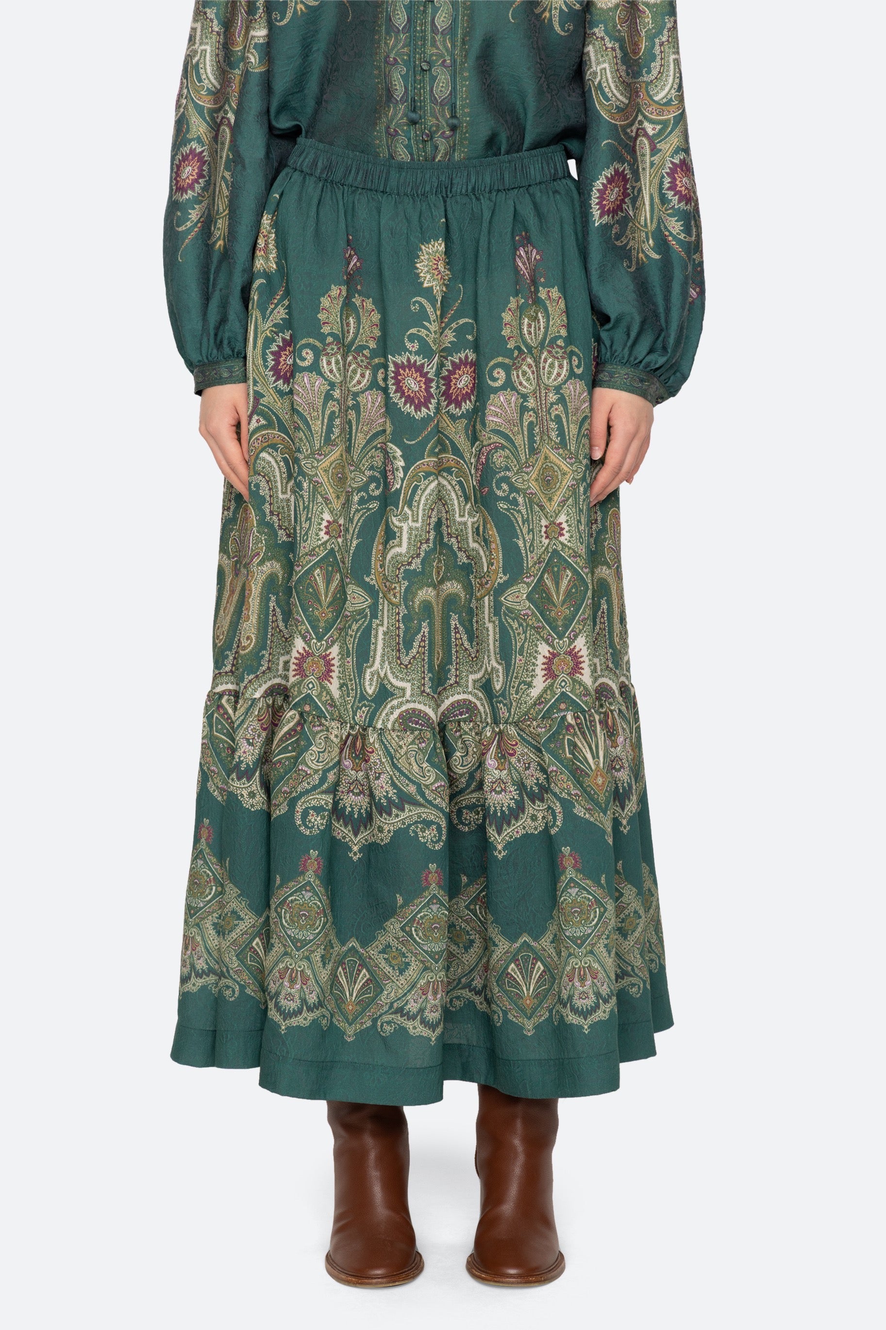 HYACINTH PRINT MIDI SKIRT (D2)