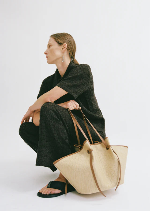 Yuzefi Large Mochi - Biscuit Woven Raffia