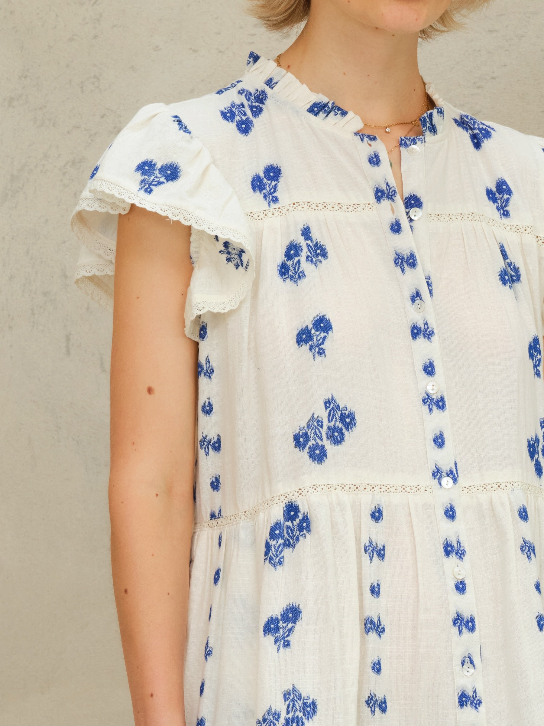 IRIS WOVEN FRILL S/DRESS
