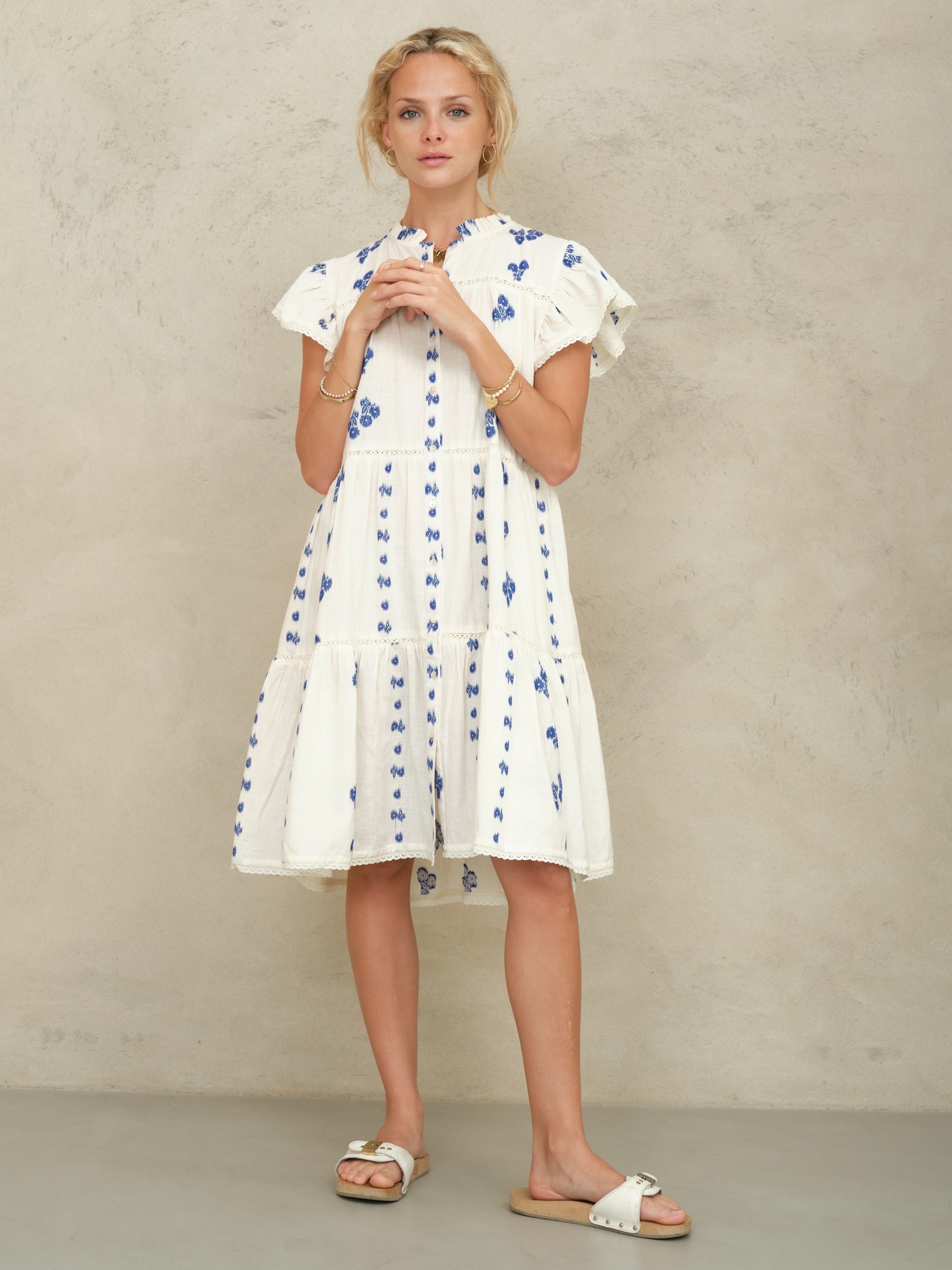 IRIS WOVEN FRILL S/DRESS