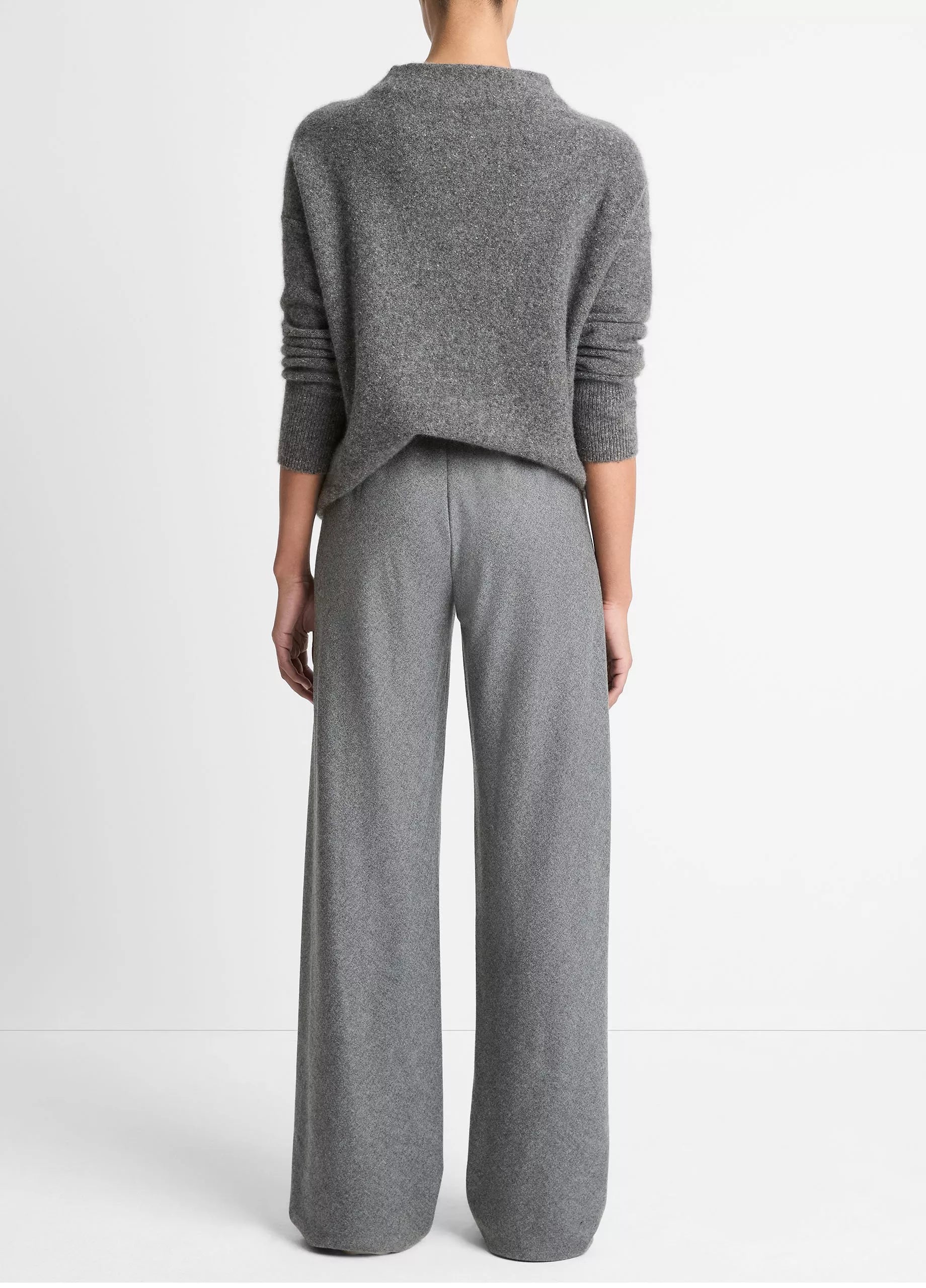 Vince High Waist Wool Blend Bias Pant - Heather Grey