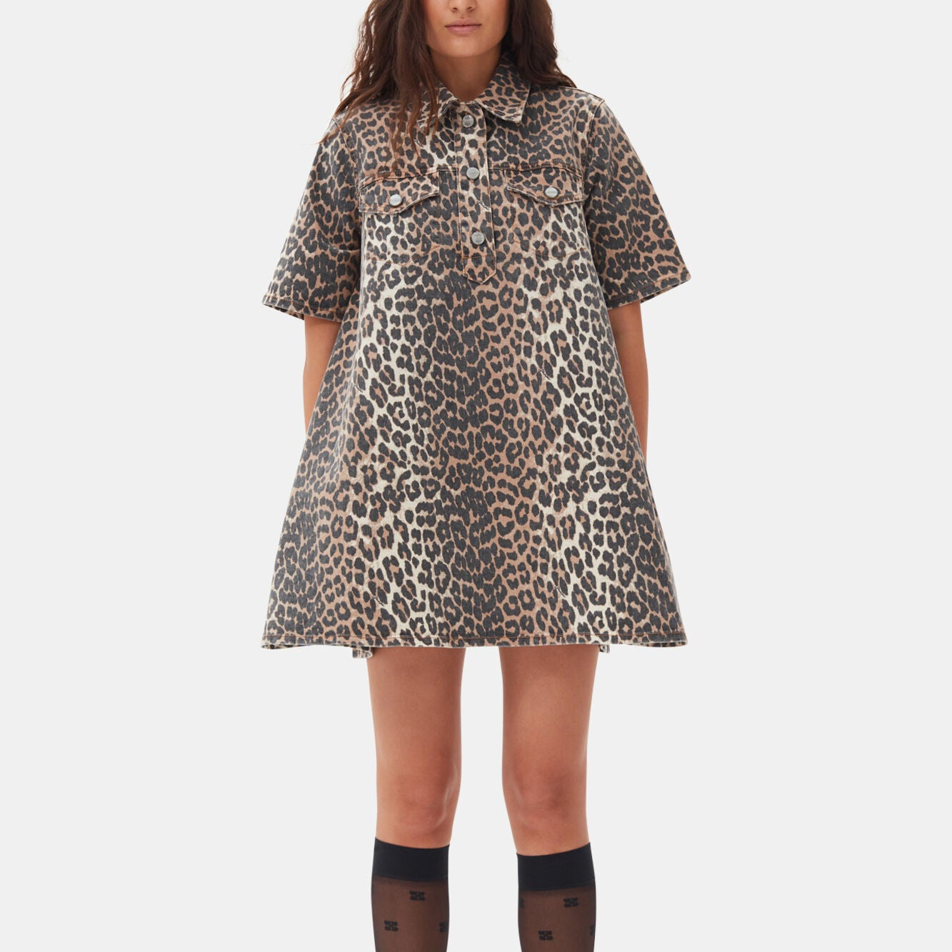 Ganni Leopard Mini Dress