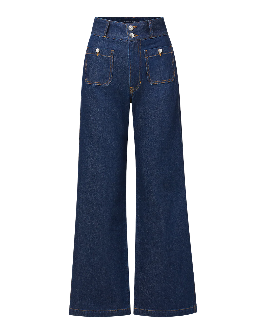 Veronica Beard Taylor Patch-Pocket Wide-Leg Jean