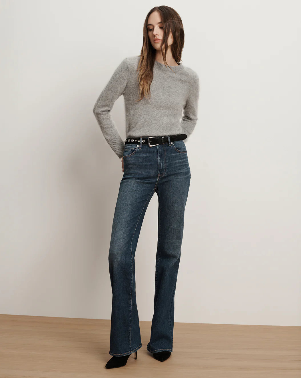 Veronica Beard Crosbie Slim Wide-Leg Jean - City Lights