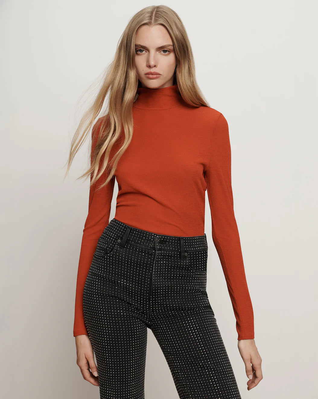 Veronica Beard Wyeth Turtleneck - Carnelian Red