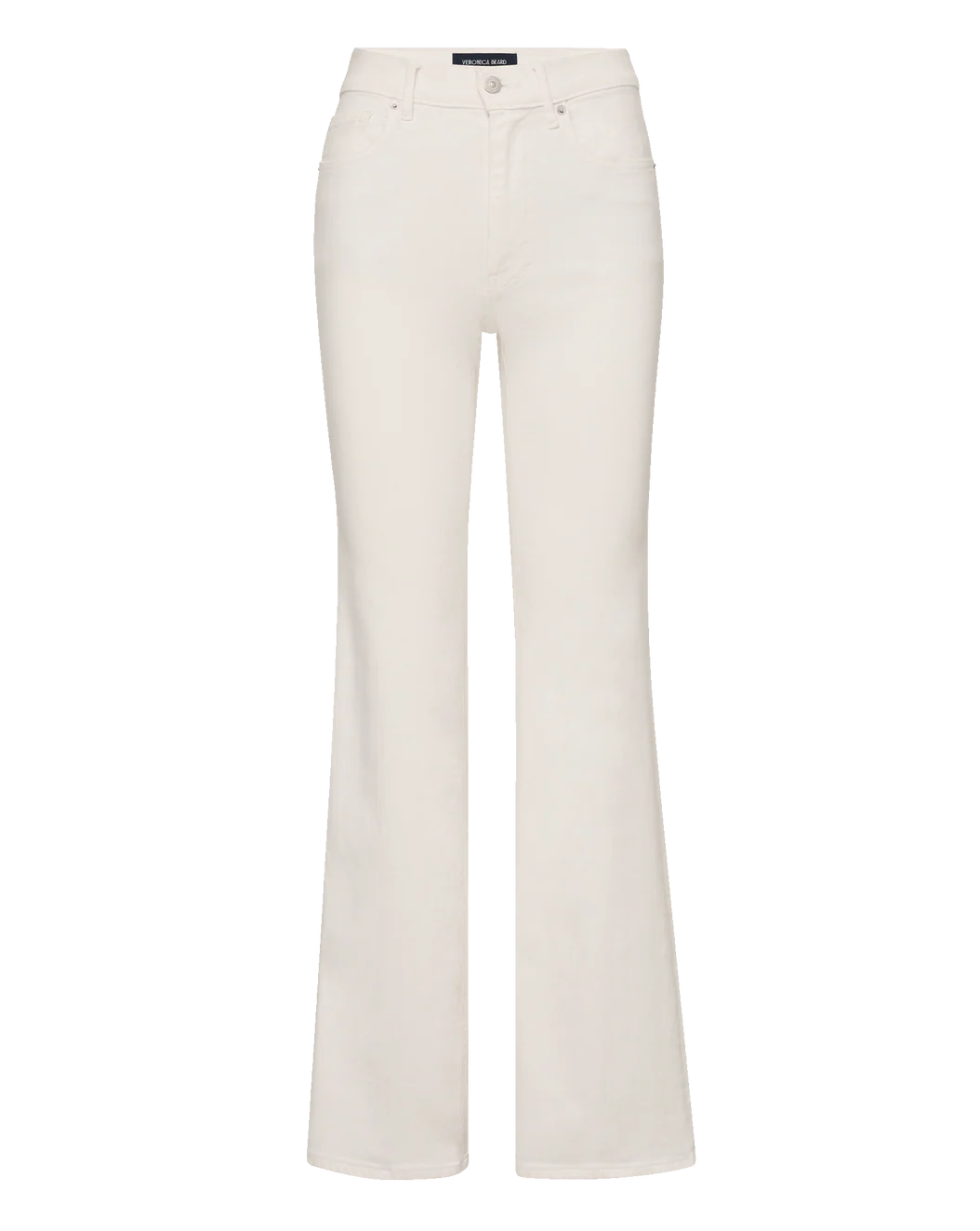 Veronica Beard Crosbie Mid-Rise Slim Wide-Leg Jean - White