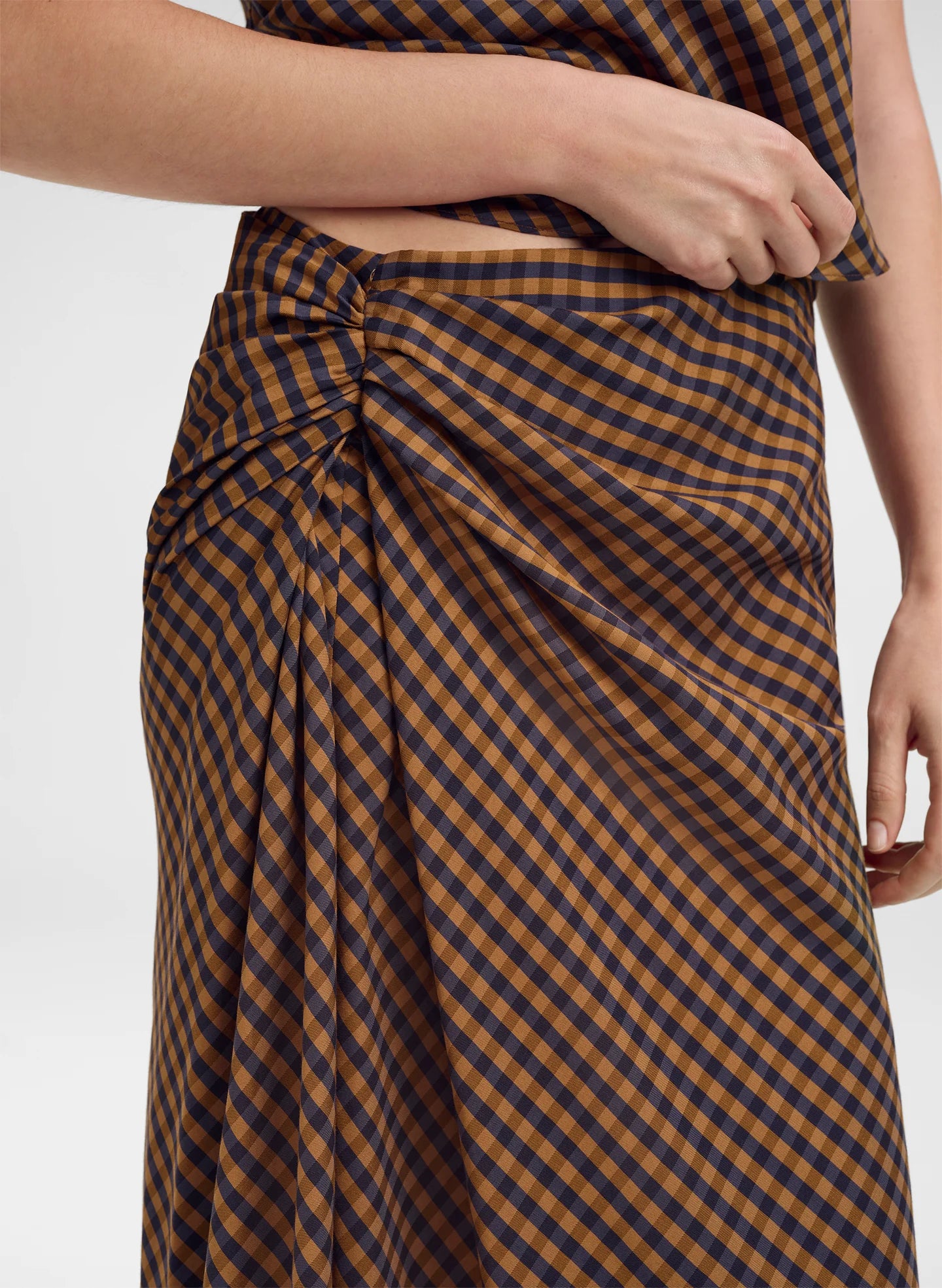 A.L.C. Jean Check Midi Skirt