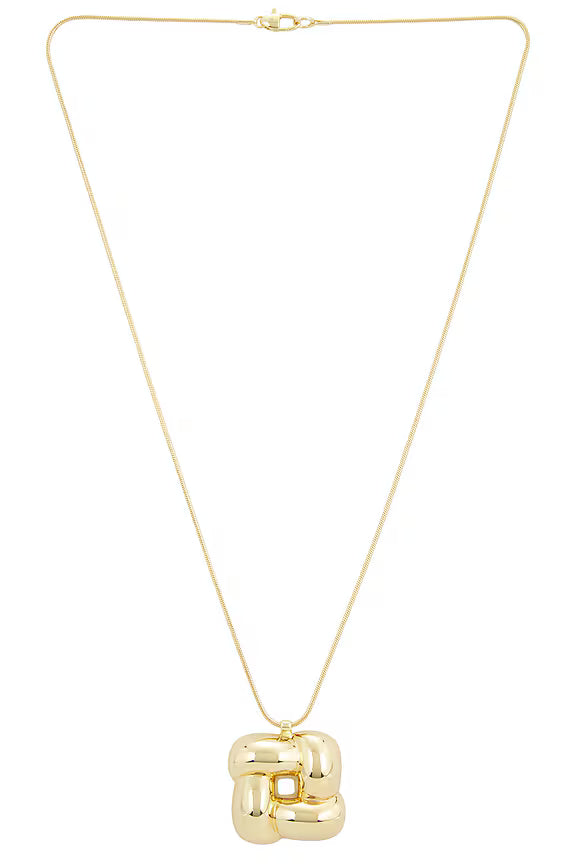 Jenny Bird Woven Square Pendant Necklace - Gold