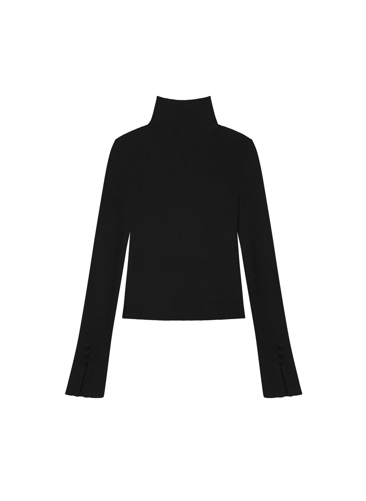 A.L.C. Jett Knit Merino Turtleneck Top - Black