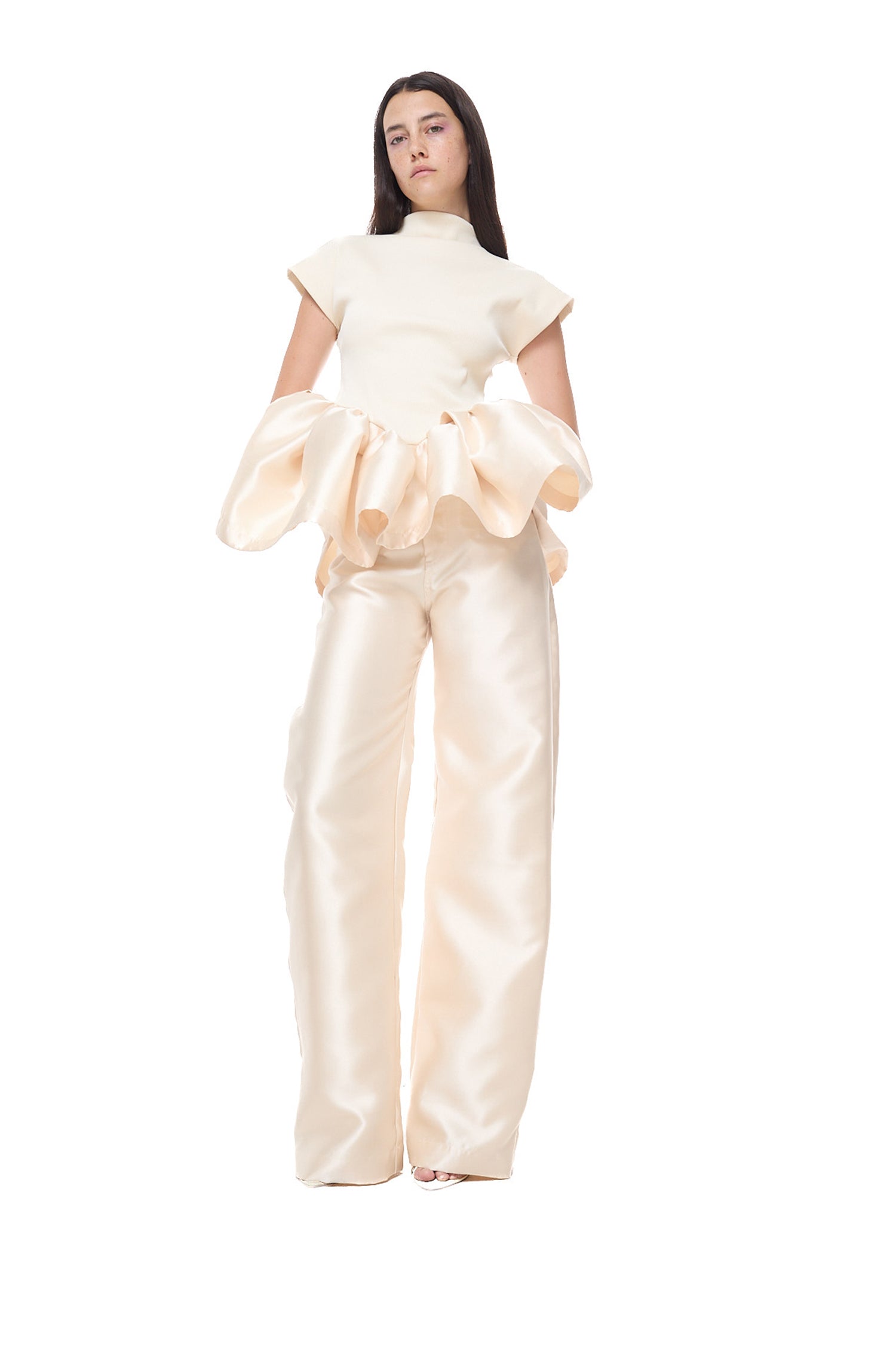 HEAVY SATIN BOYFRIEND STYLE TROUSERS