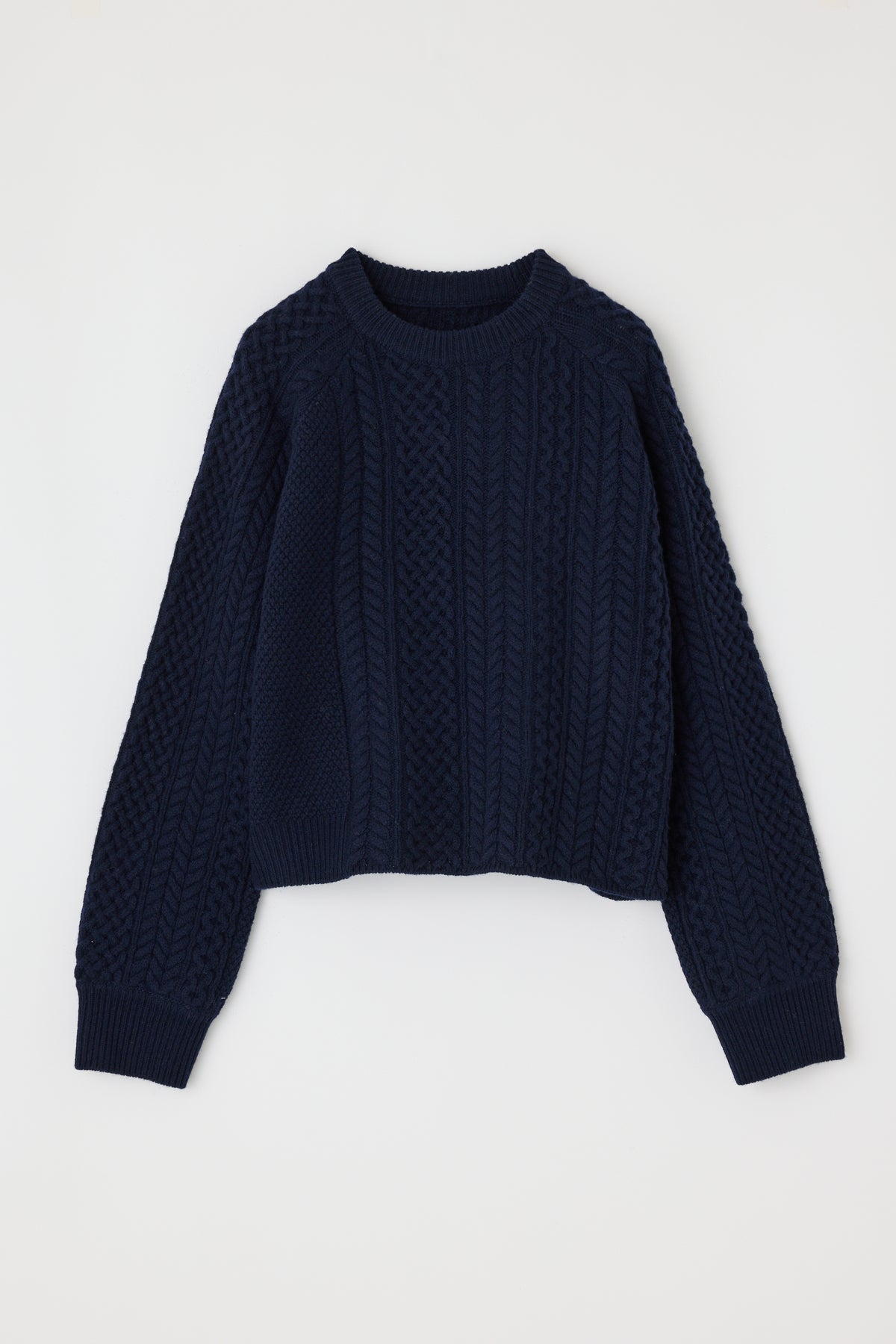 Moussy Vintage Panel Cabled Sweater - Navy