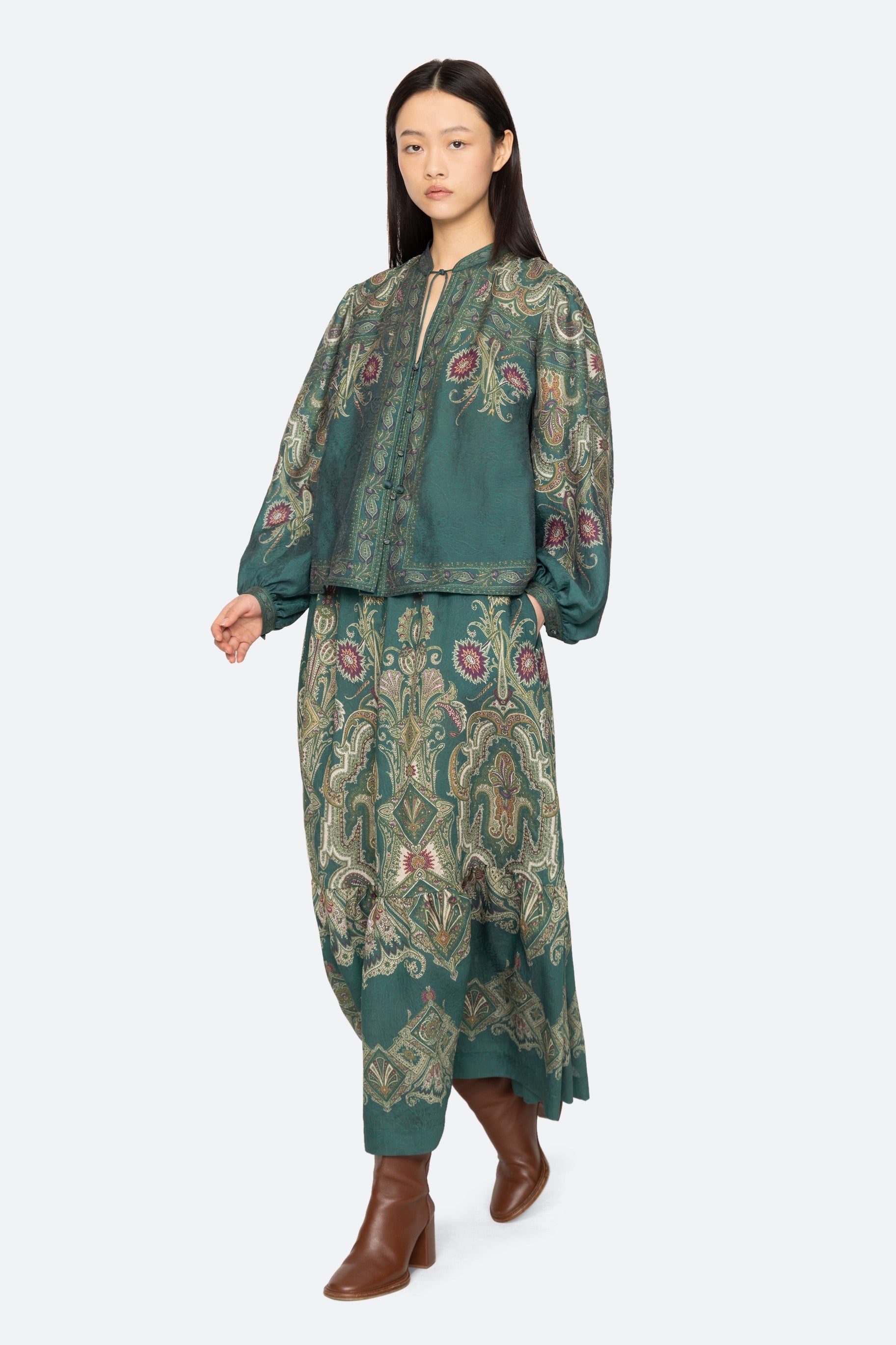 HYACINTH PRINT L/SLV TOP (D2)