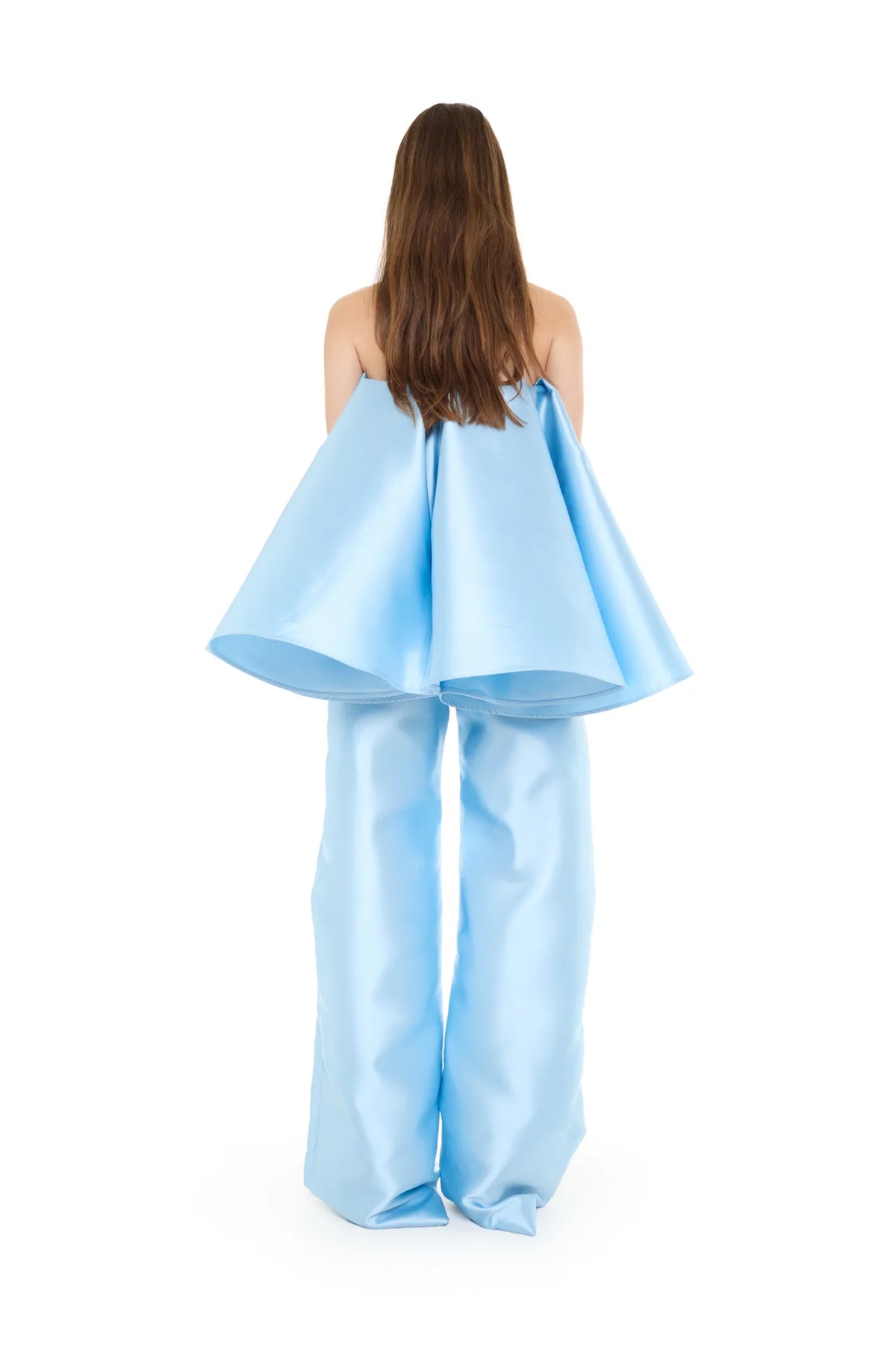 Marques Almeida Mikado Strapless Pleated Puff Top
