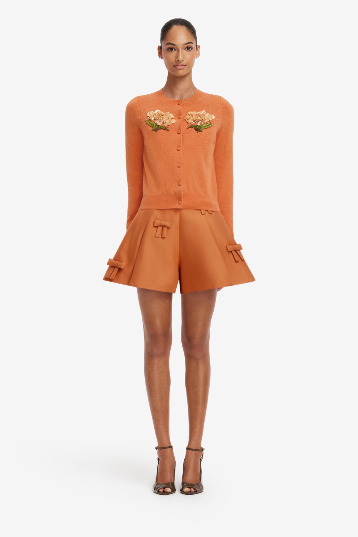 Claire Embellished Cashmere Blend Cardigan - Ochre