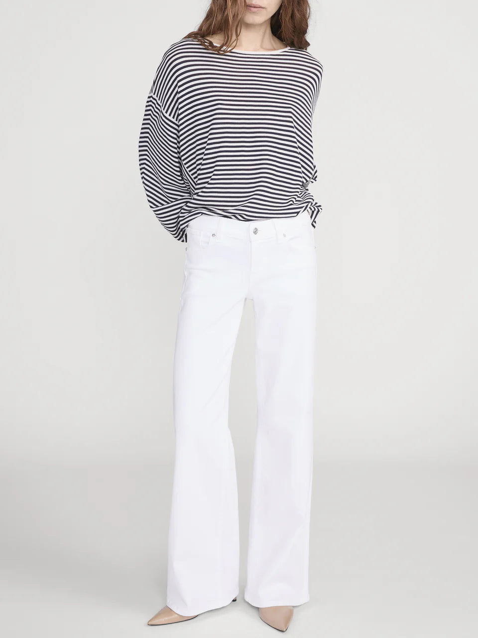 Frame Low Rise Le Slim Palazzo - White