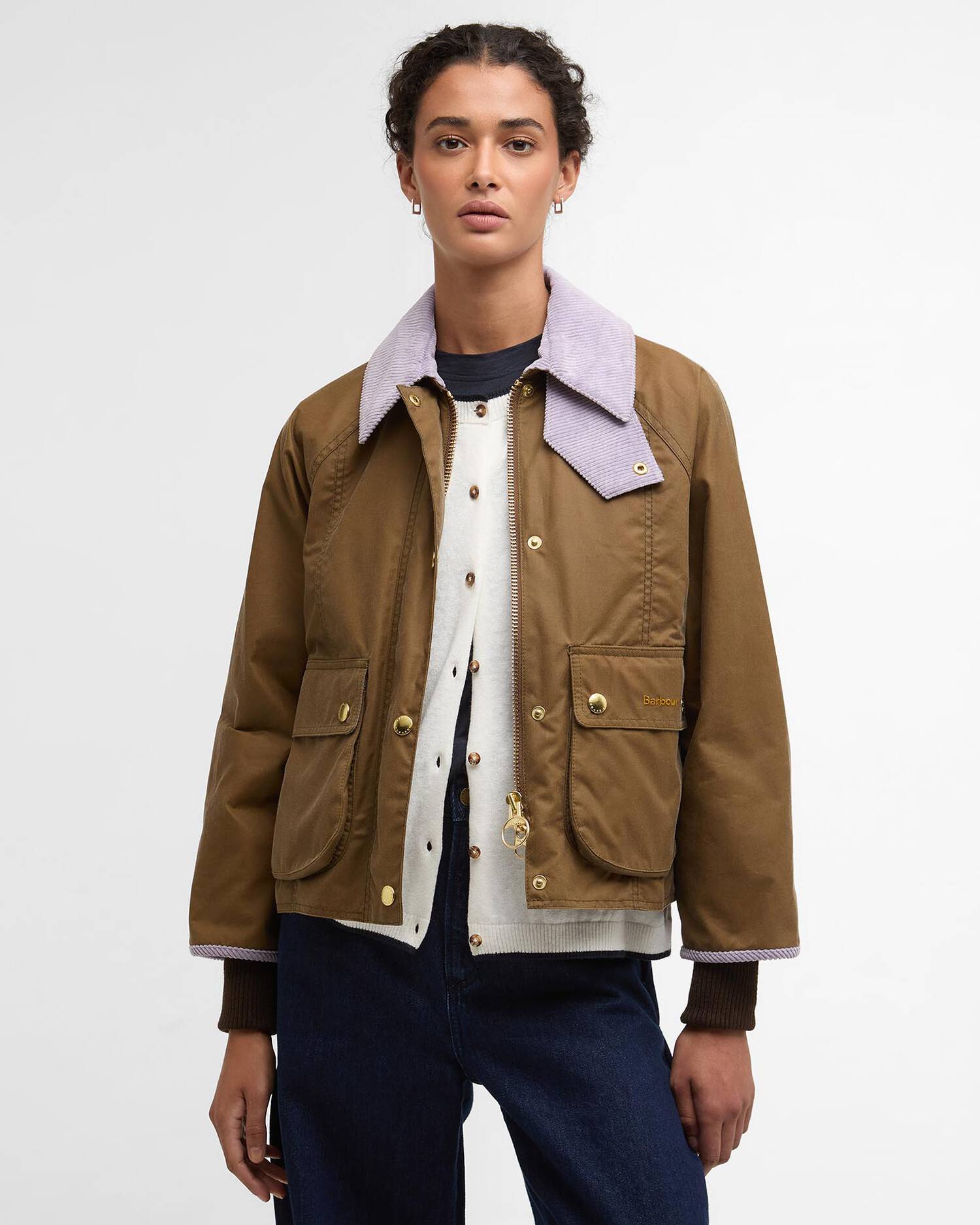 Barbour Cropped Beadnell Waxed Jacket