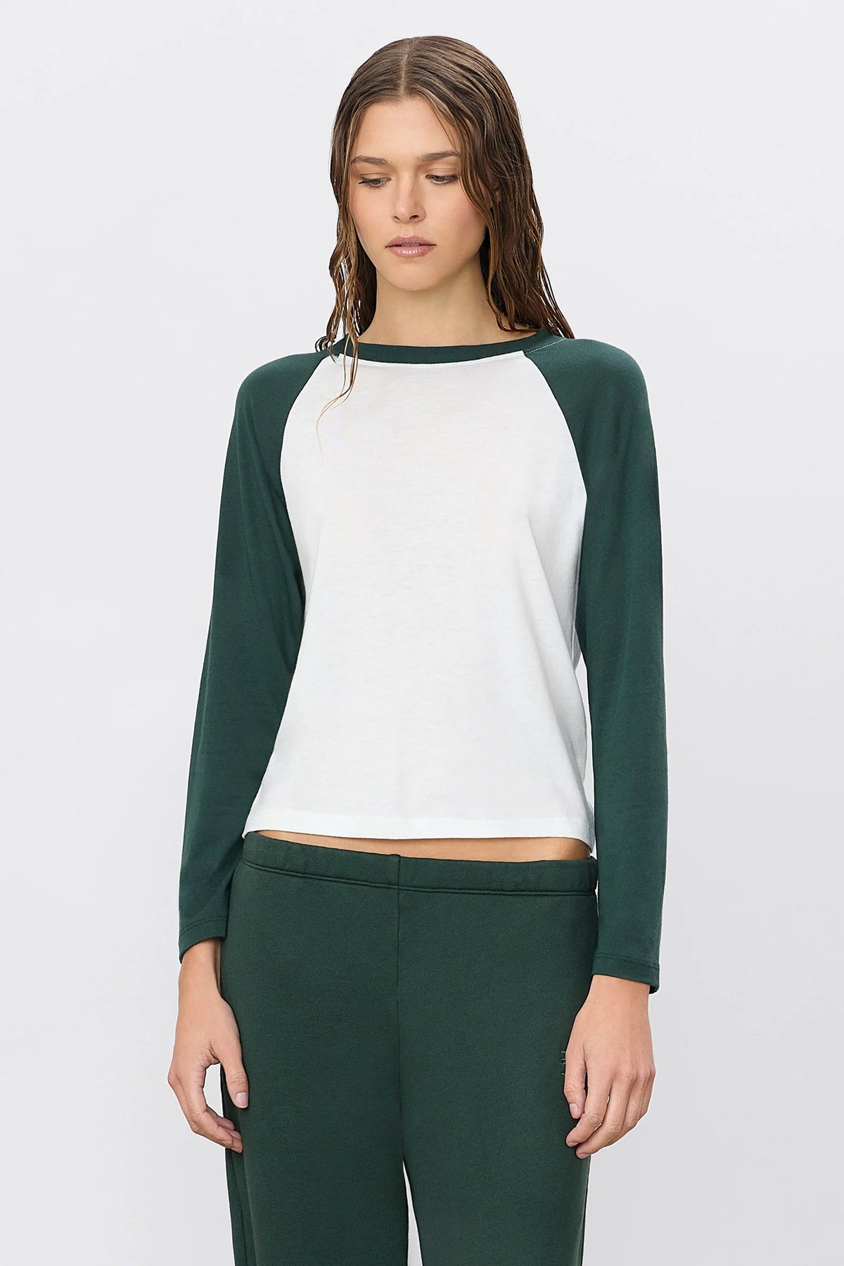 Eterne Baseball Tee - Ivory/Forest