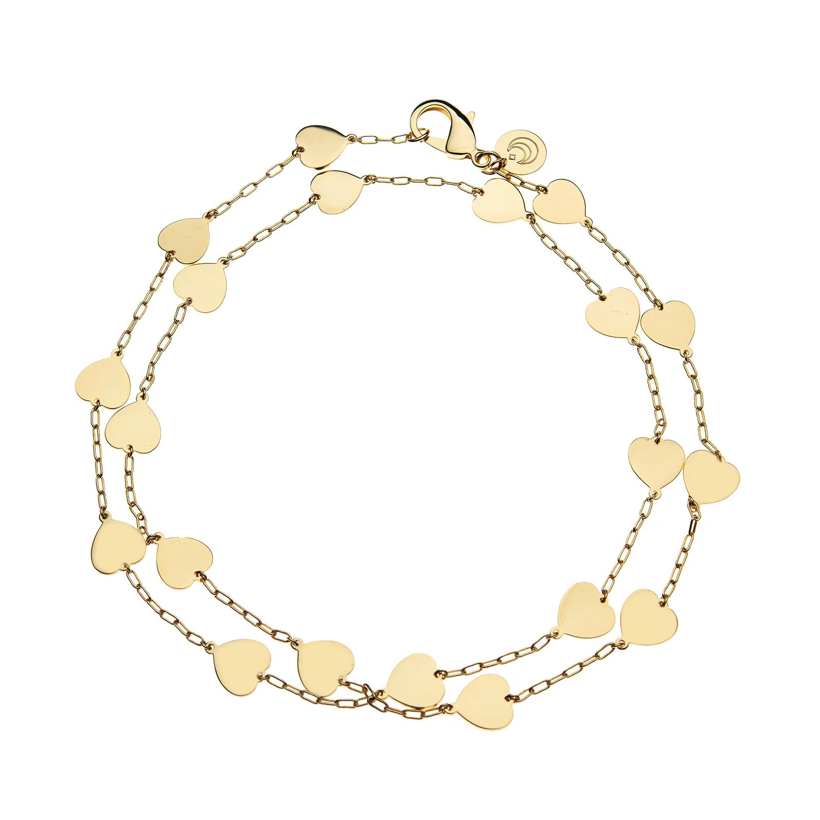 Jane Win LOVE Pieces of My Heart Double Wrap Chain Necklace