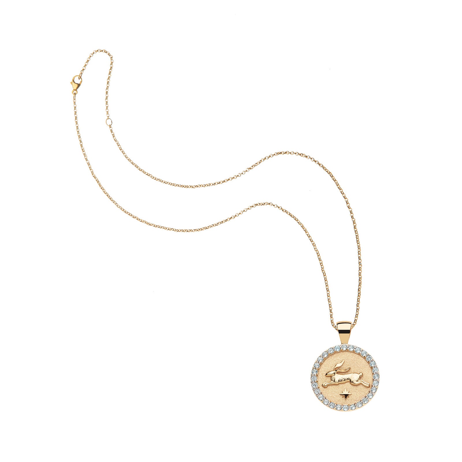 Jane Win LUCKY Rabbit JW Small Embellished Pendant Coin