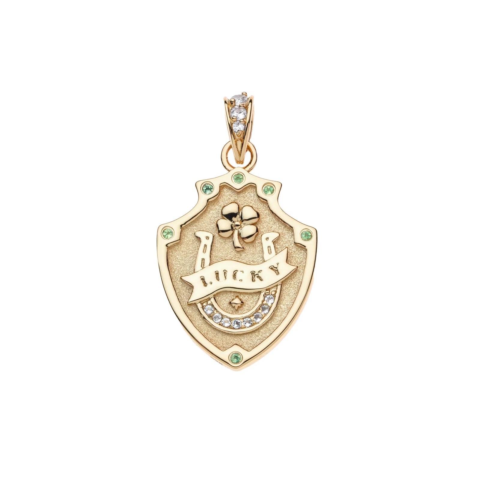 Jane Win LUCKY Shield Pendant Necklace