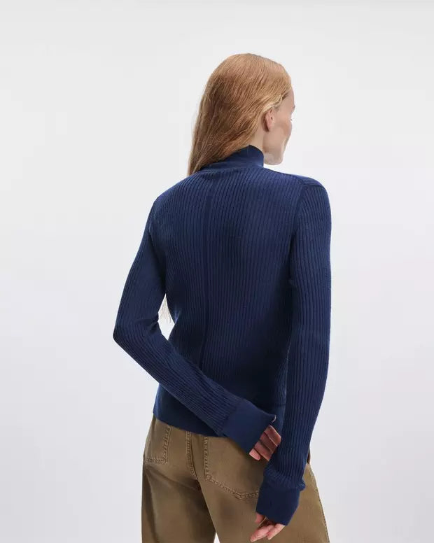 Rag & Bone Lucy Merino Wool Henley - Navy