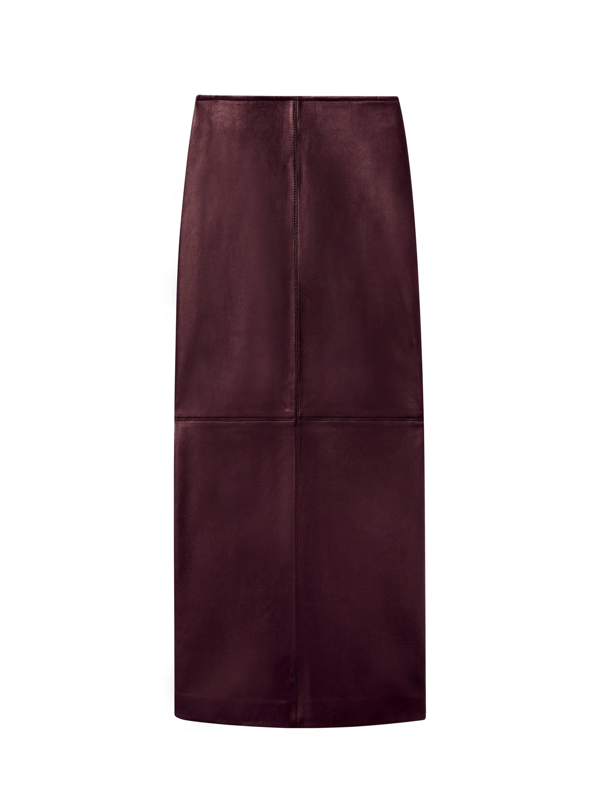A.L.C. Marta Leather Midi Skirt - Dark Bordeaux