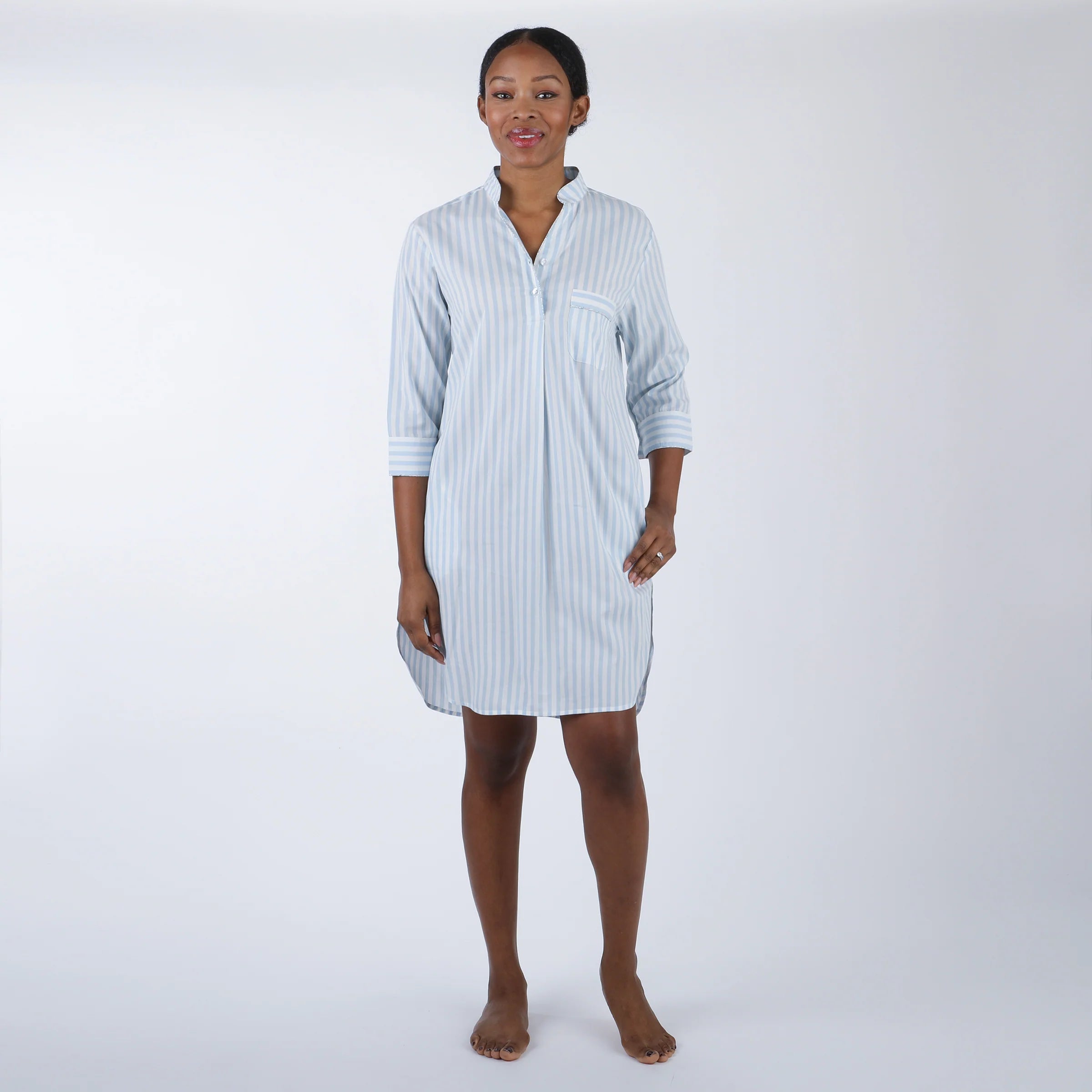 Lenora Classic Cotton Striped Nightshirt