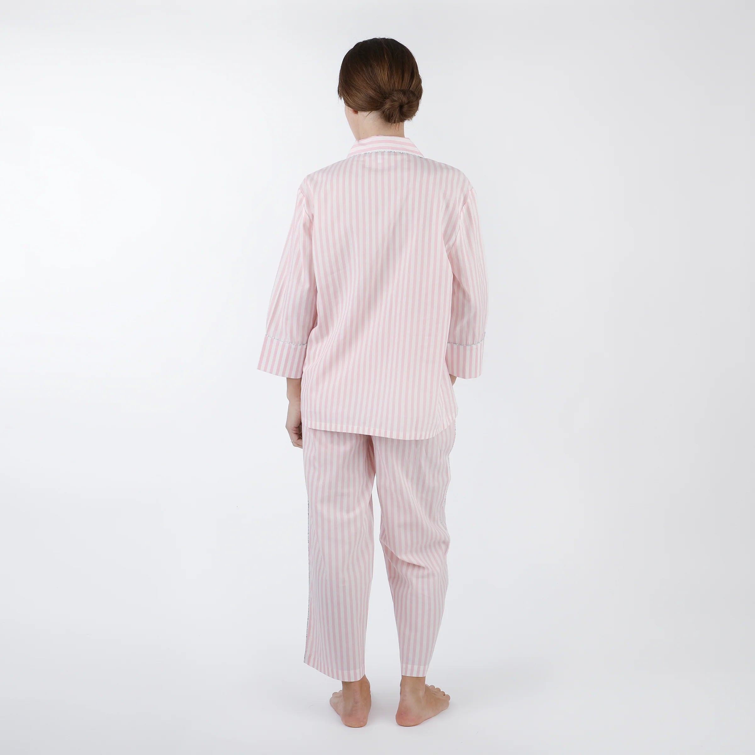 Lenora Classic Cotton Striped Capri Pajamas