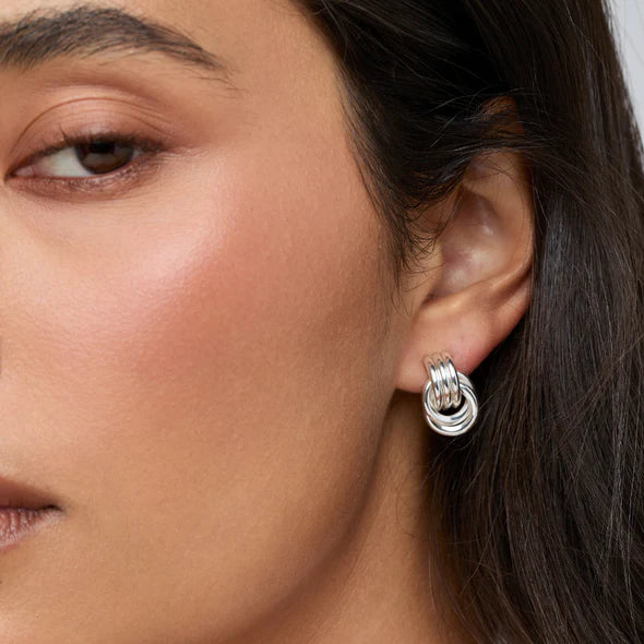 Heaven Mayhem Micro Knot Earrings - Silver