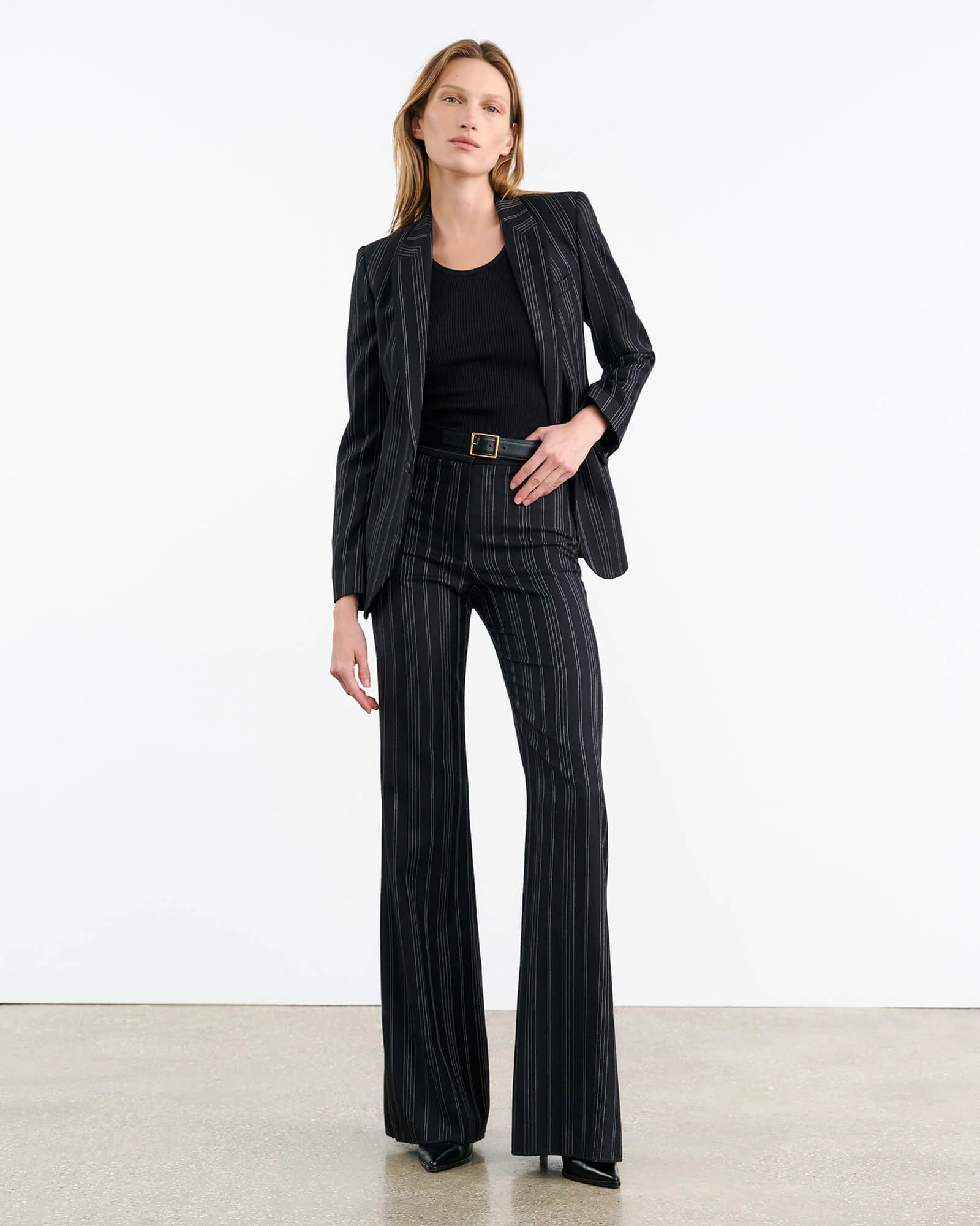 Nili Lotan Effy Pant - Black Pin Stripe