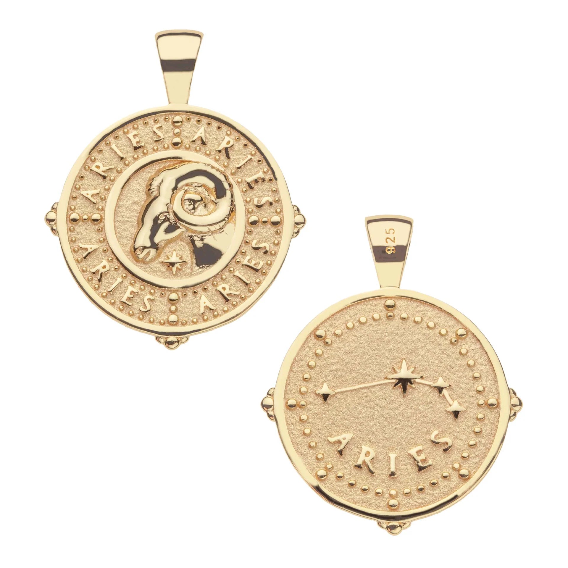 Jane Win ARIES JW Small Zodiac Pendant Coin