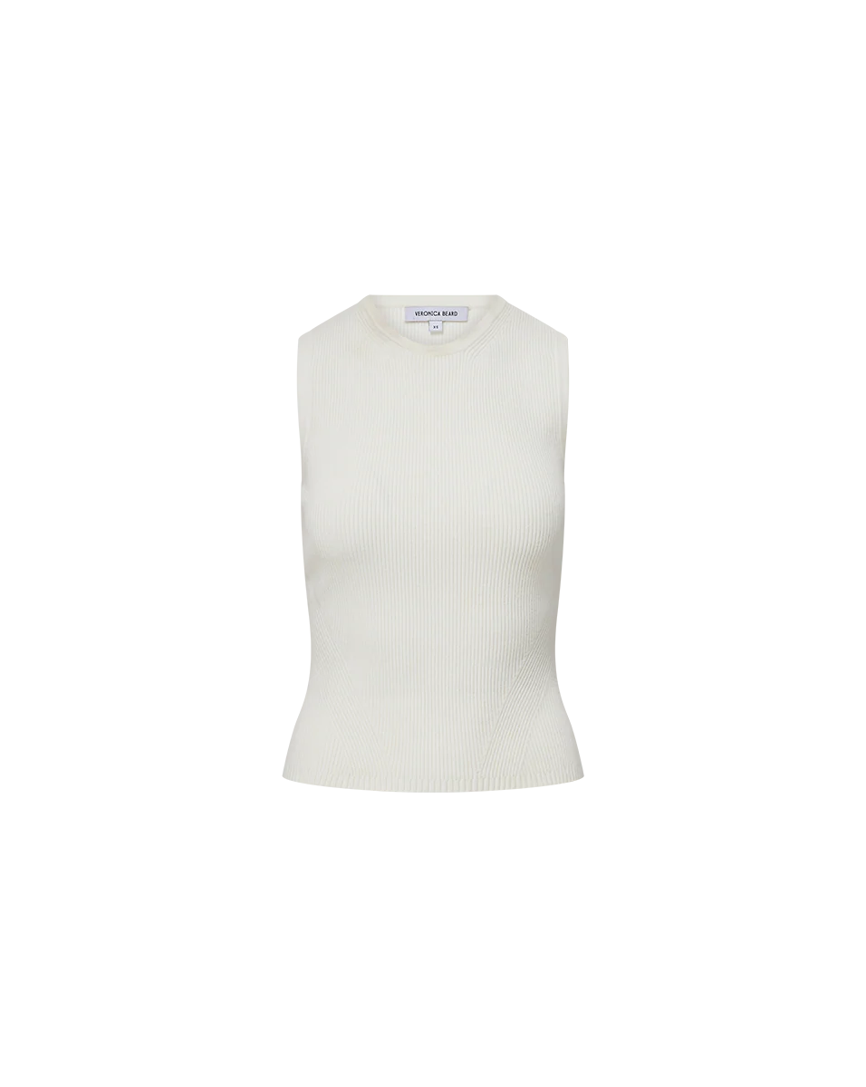 Veronica Beard Crewneck Sid Sleeveless Pullover - Off White