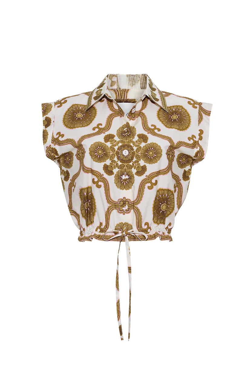 Cara Cara Octavia Top - Mod Floral Olive