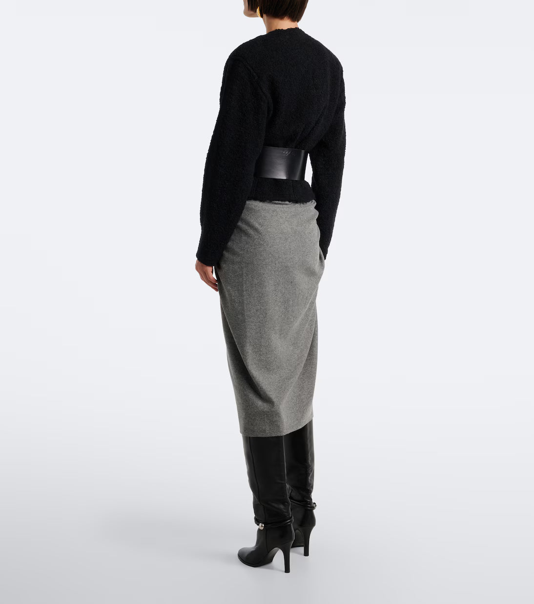 Isabel Marant Jeldia Draped Flannel Midi Skirt