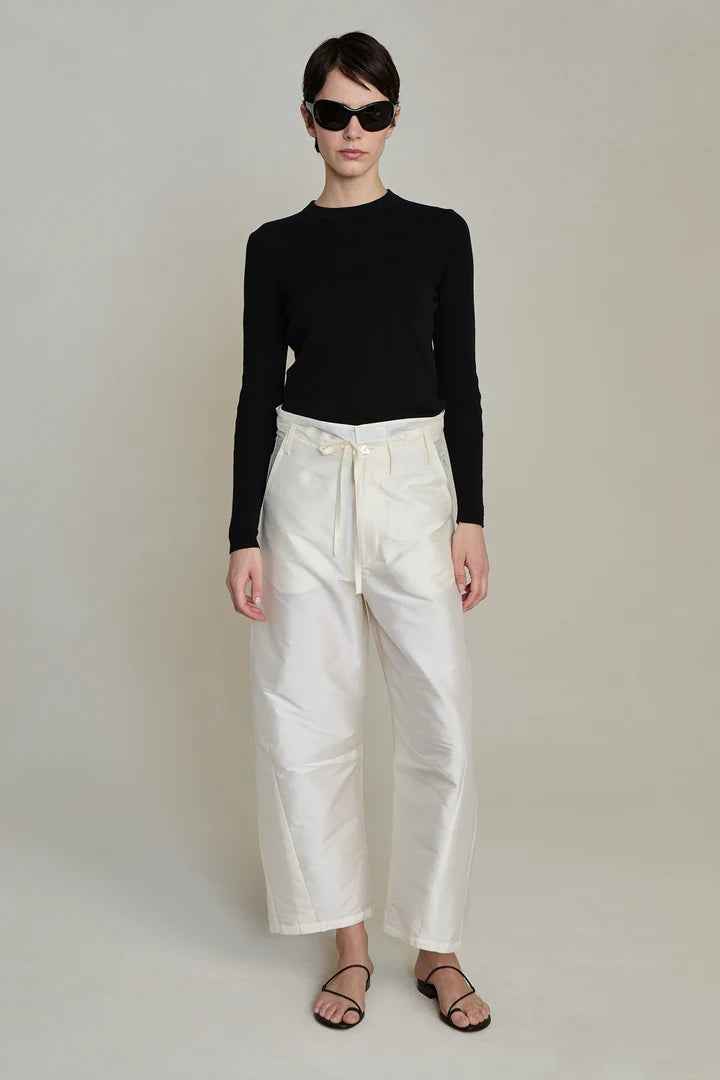 Chan Luu Techno Taffeta Barrel Pant - Pearl