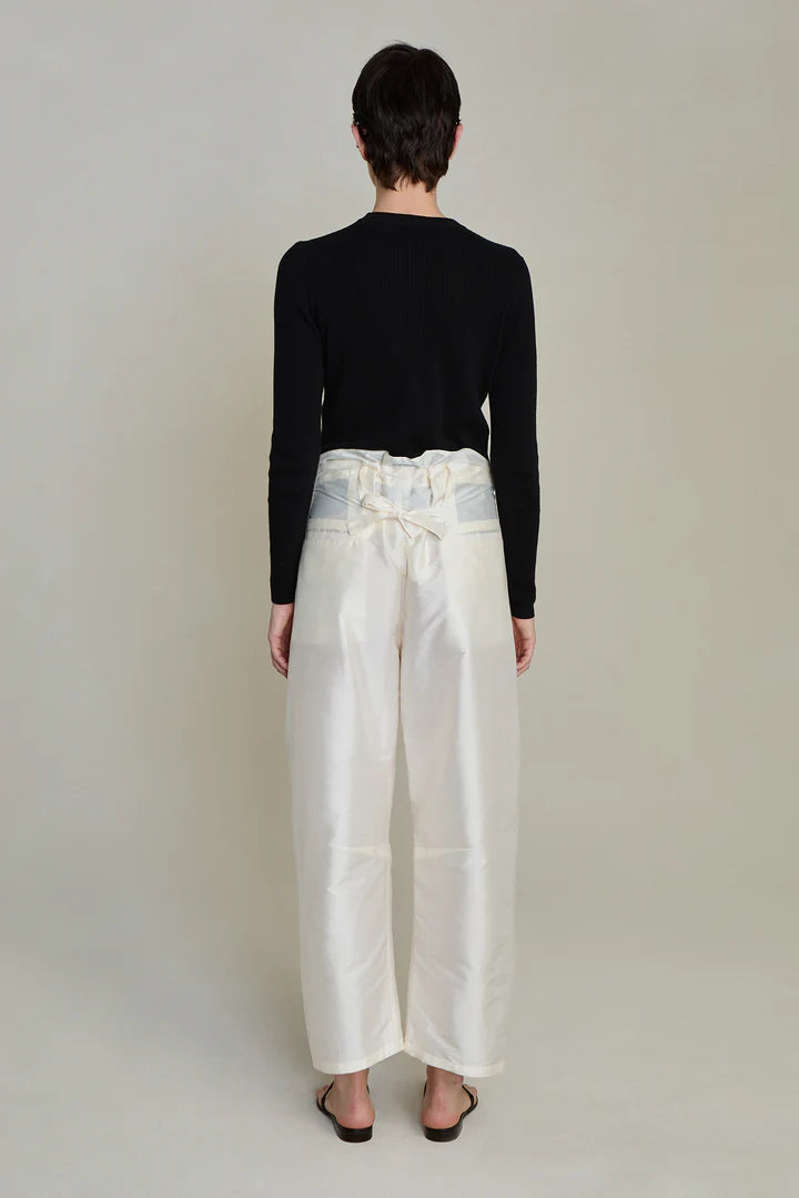 Chan Luu Techno Taffeta Barrel Pant - Pearl