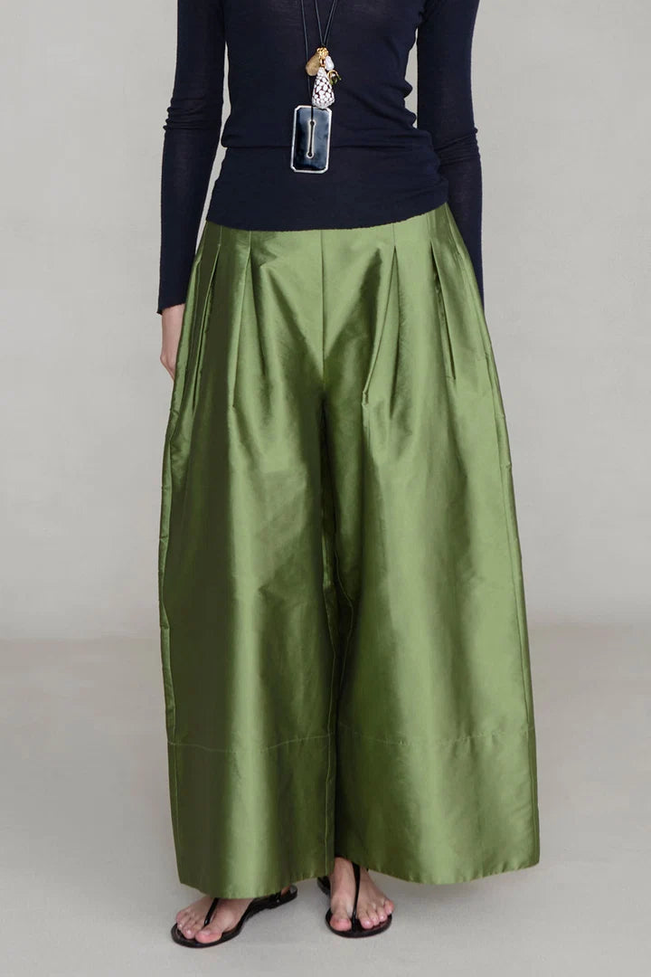 Chan Luu Techno Taffeta Ultra Wide Leg Trouser - Tulip Stem