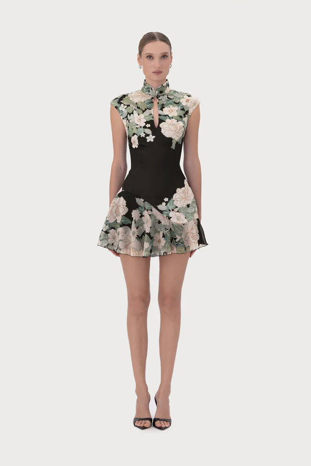 Sau Lee Lili Dress - Black Multi