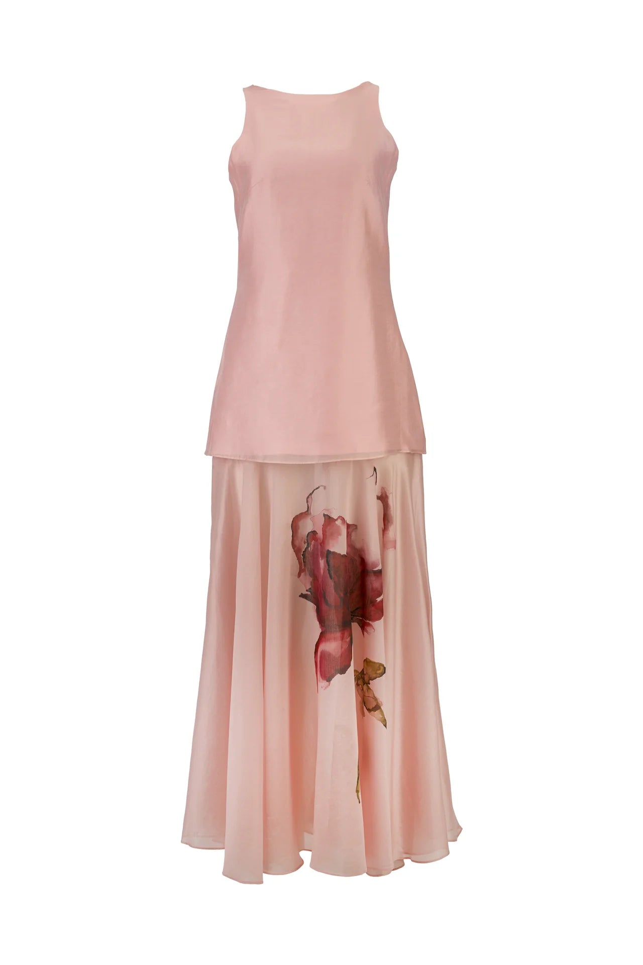 Marques' Almeida Watercolor Flower Printed Halter Neck Long Dress