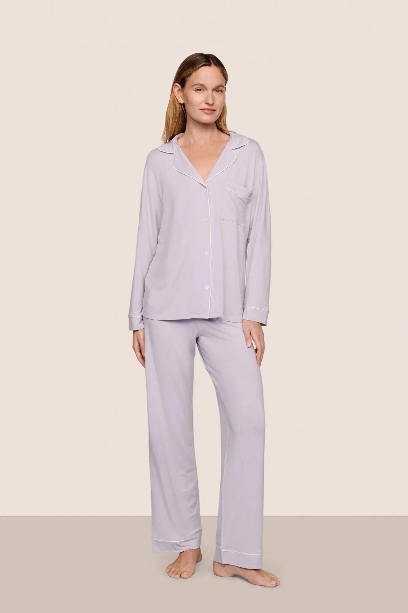 Eberjey Gisele - The Long PJ Set - Thistle/Ivory
