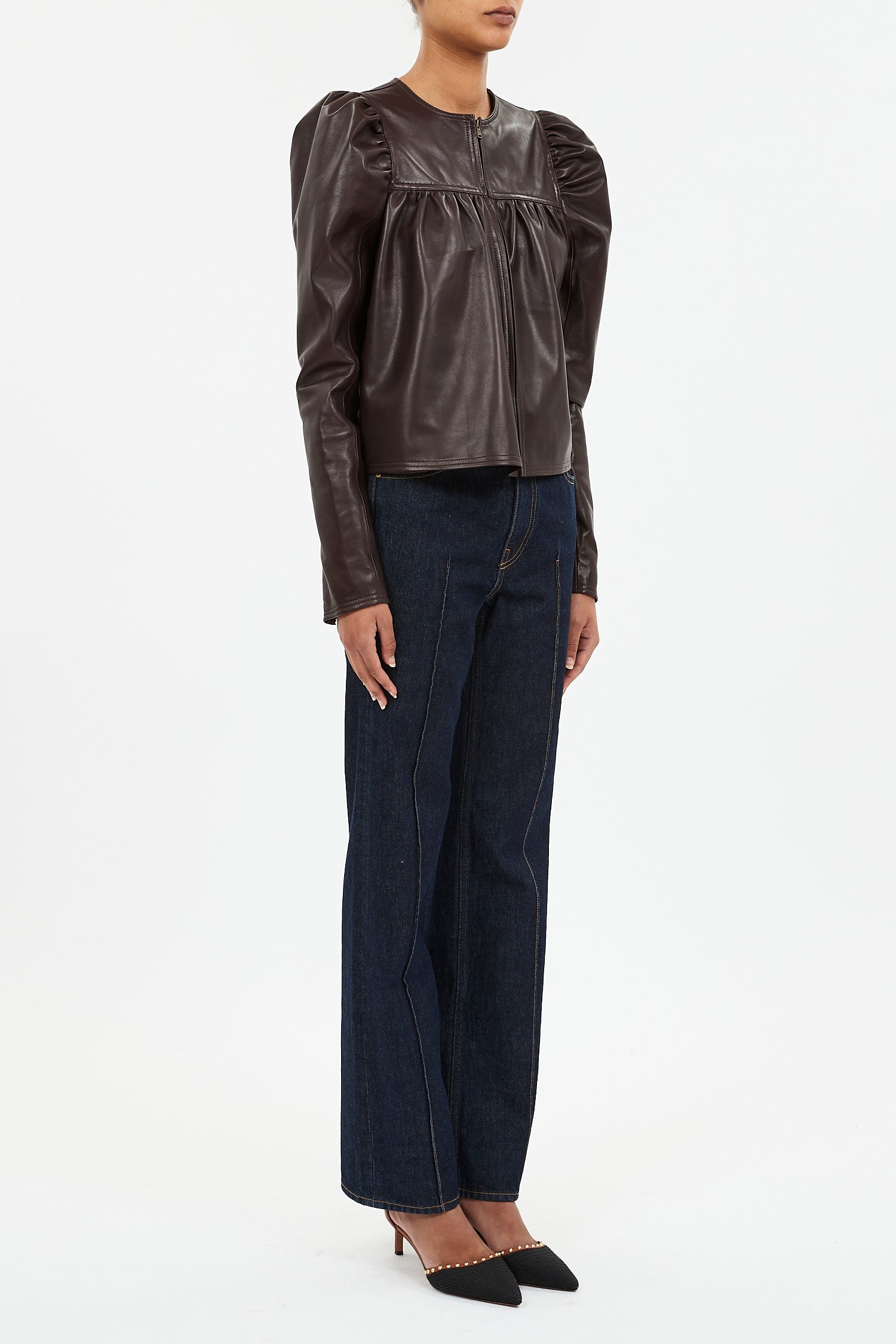 Anouk Zip Up Leather Jacket