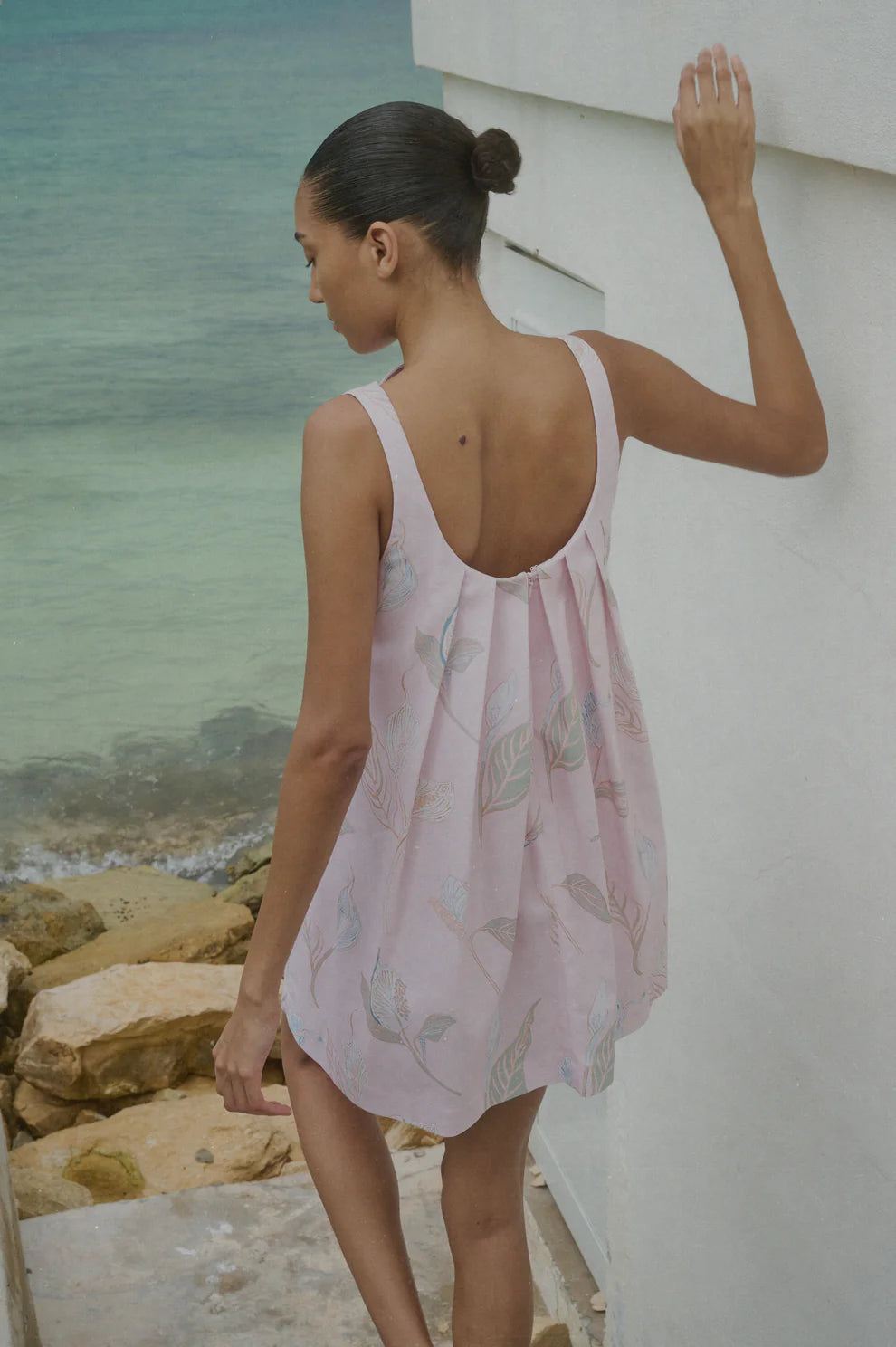 Coco Shop Pleated-Back Mini Dress