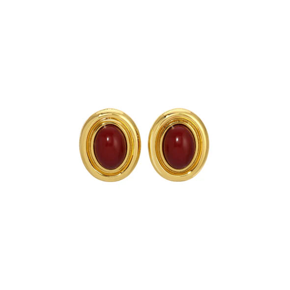 Heaven Mayhem Prize Earrings - Burgundy/Gold